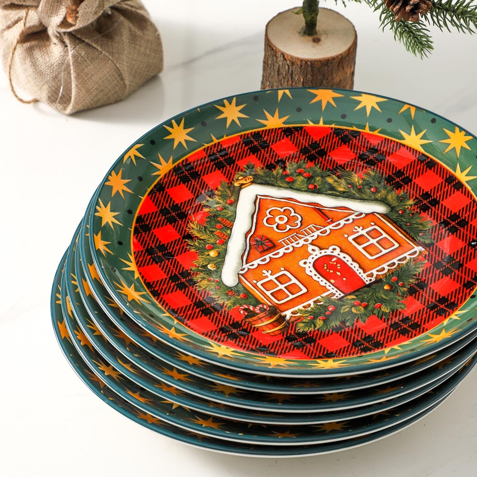 Tikooere dinner plates are microwave safe for quick reheating during gatherings.