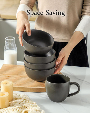 Tikooere stoneware bowls demonstrate heat retention for warmer meals.