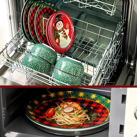 Tikooere durable stoneware dishware designed for convenient microwave and dishwasher use