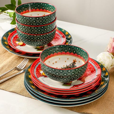 Tikooere stoneware plates 10.5-inch arranged for main courses at holiday dinner