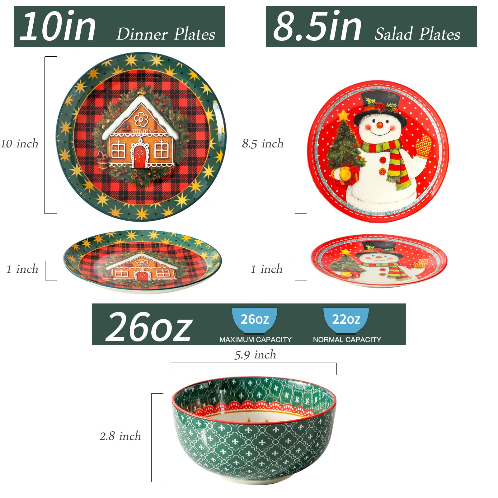 Tikooere stoneware plates 8.5-inch ready for mains and shared platters