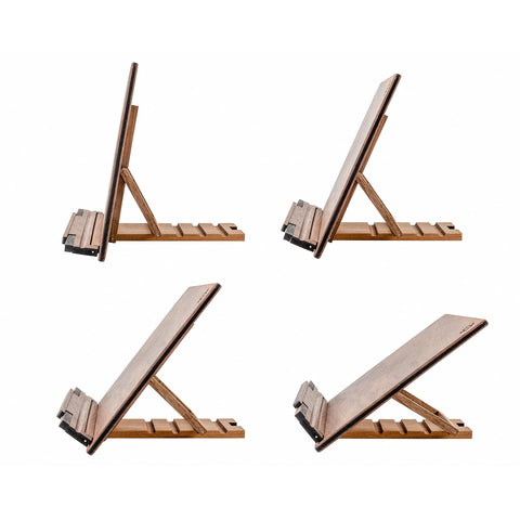 Tilisma handmade walnut wood craftsmanship adds warmth to any desk.