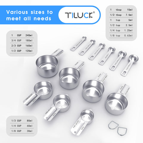 TILUCK 13-piece set neatly stored in a drawer for easy access during meal prep.