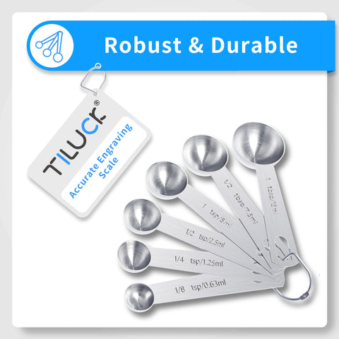 TILUCK engraved size marks for easy reading during cooking and baking
