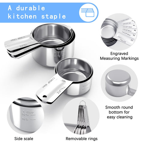 TILUCK cups feature engraved size marks for quick, accurate measuring without guessing.