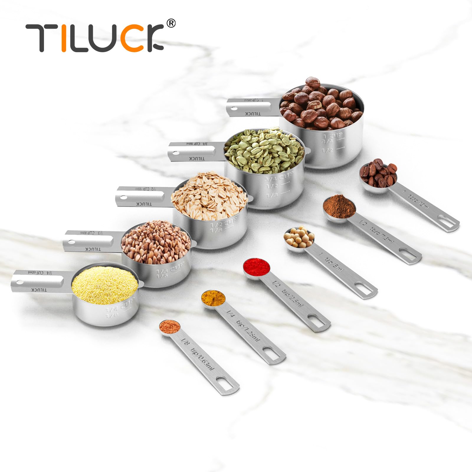TILUCK measuring set nesting demonstrates space-saving kitchen organization