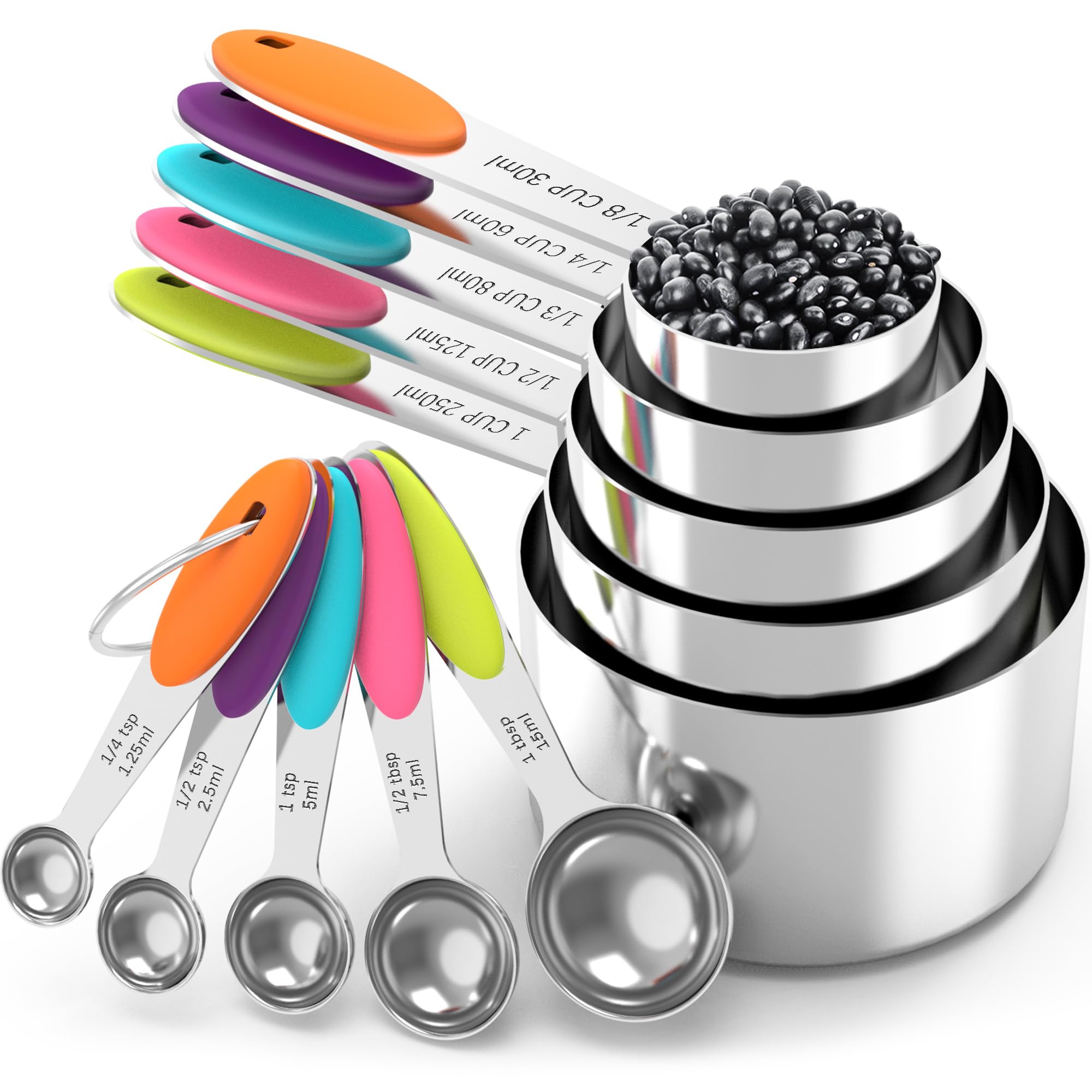 TILUCK silicone-handled tools offer comfortable grip and non-slip control while stirring.