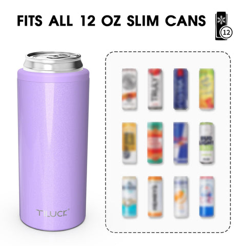 TILUCK Lavender cooler side profile shows slim dimensions and sleek design.
