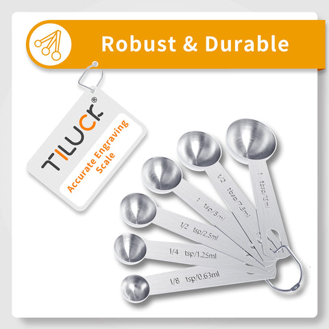 TILUCK measuring spoons set in a drawer for easy access while cooking