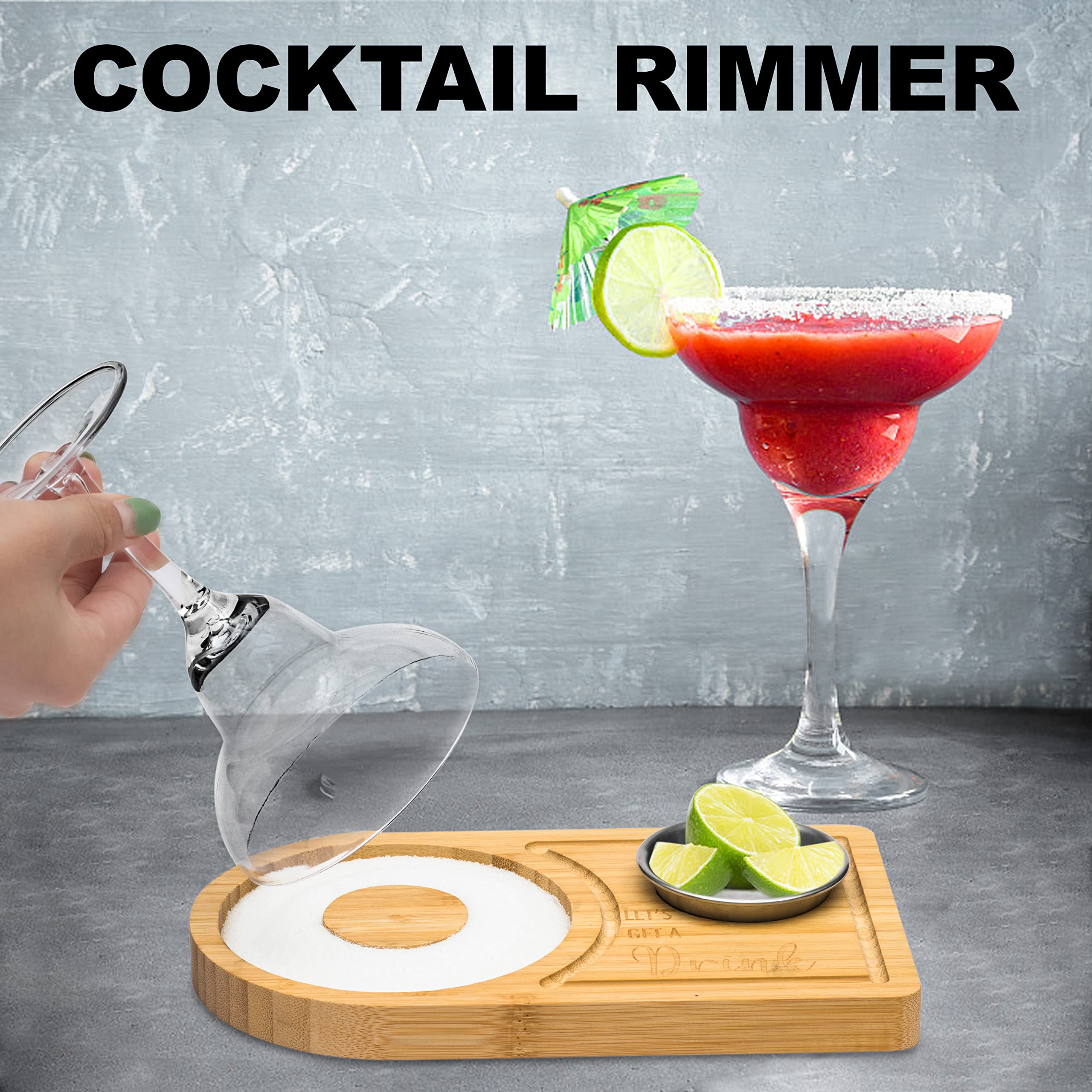 Timani stainless steel bowl for wet rims and lime wedges.