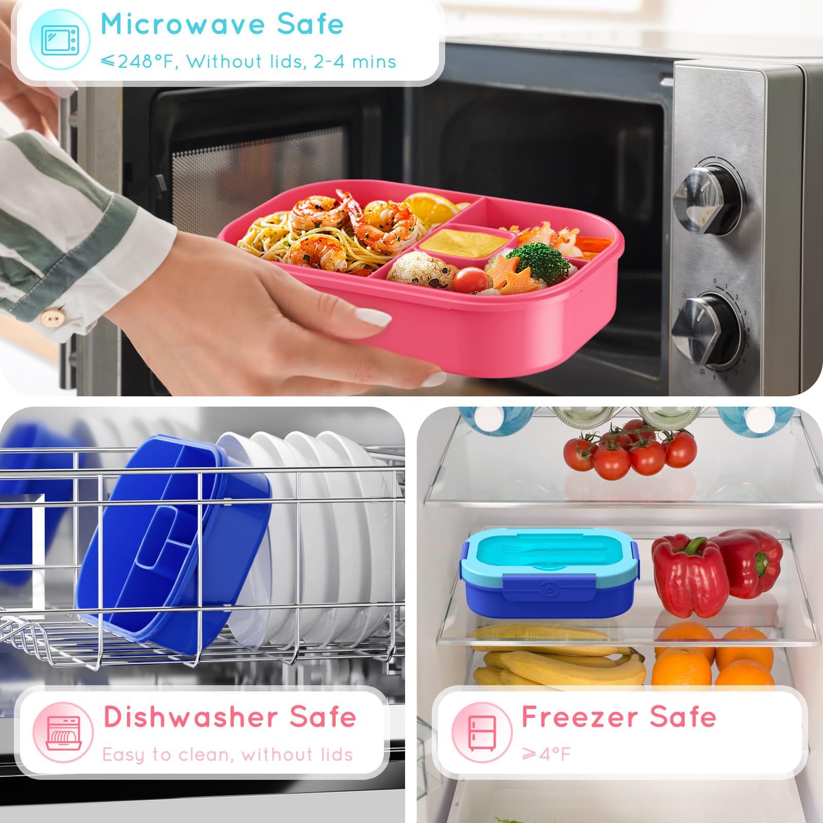 TIME4DEALS kid-friendly lunch box with easy-open latches for small hands.