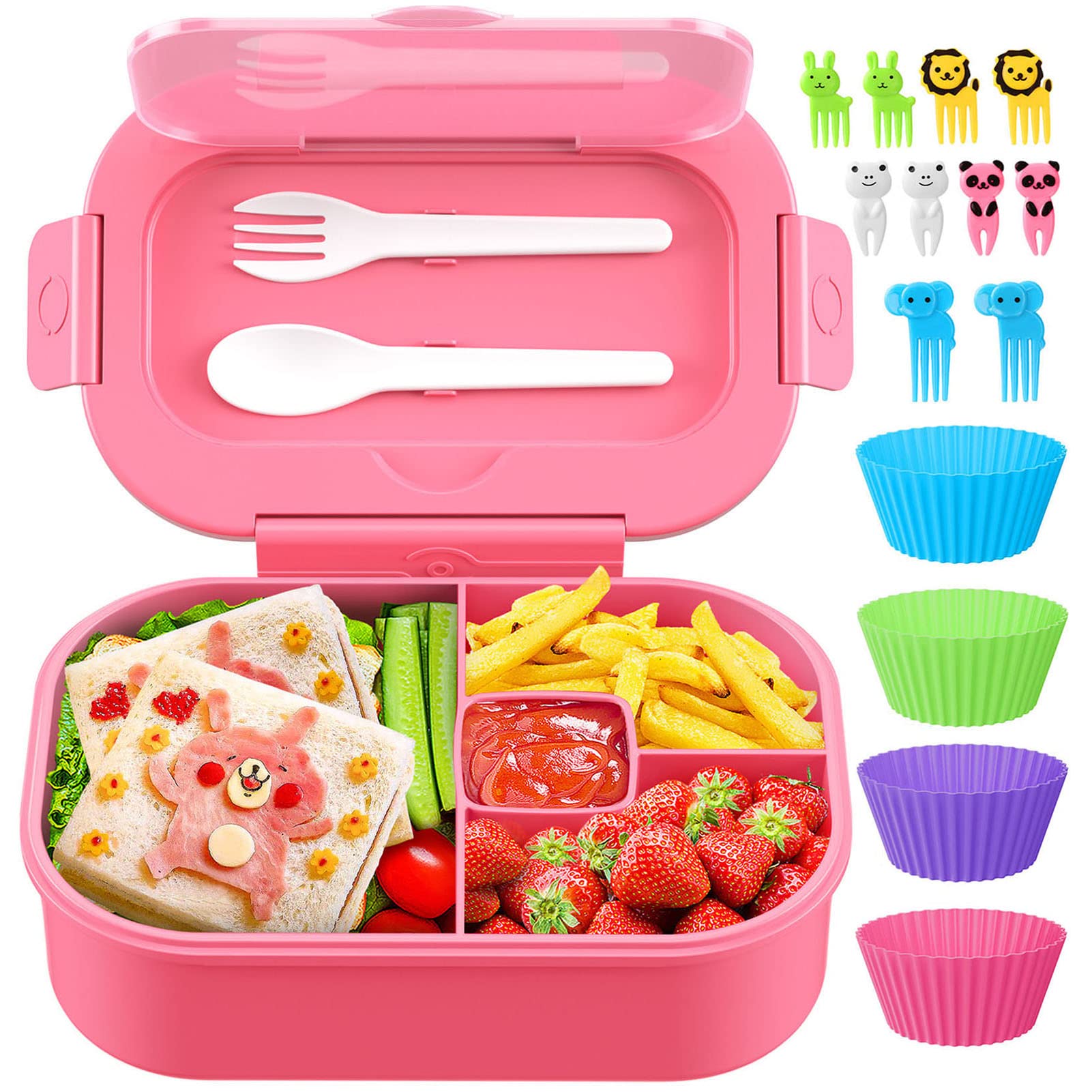TIME4DEALS bento box with leakproof silicone ring keeps sauces contained.