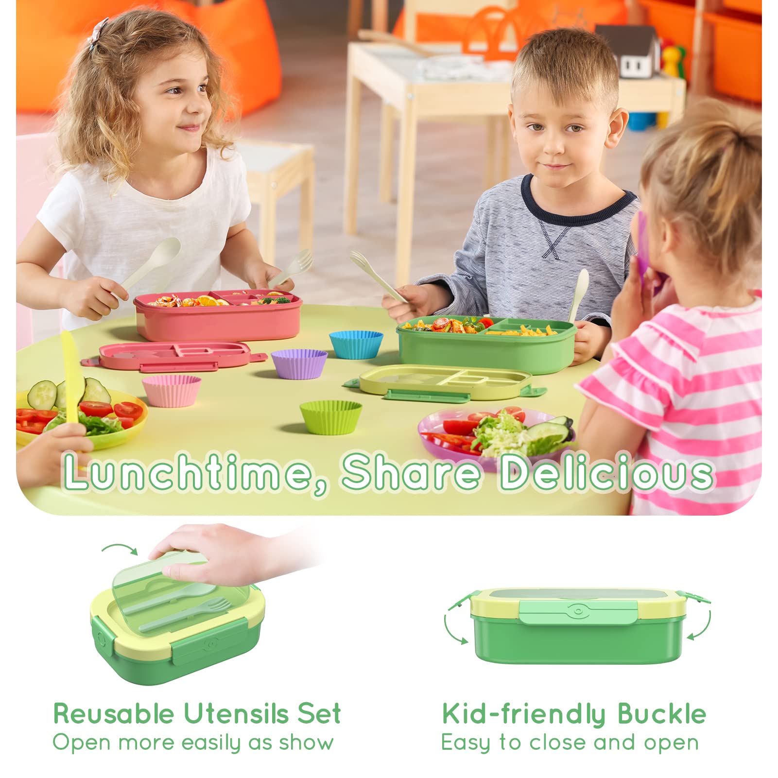 TIME4DEALS Bento BPA-free materials ensure safe daily use for kids.