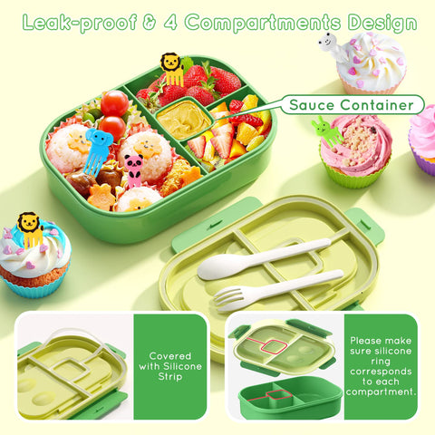 TIME4DEALS Bento with cutlery set for convenient, on-the-go meals.