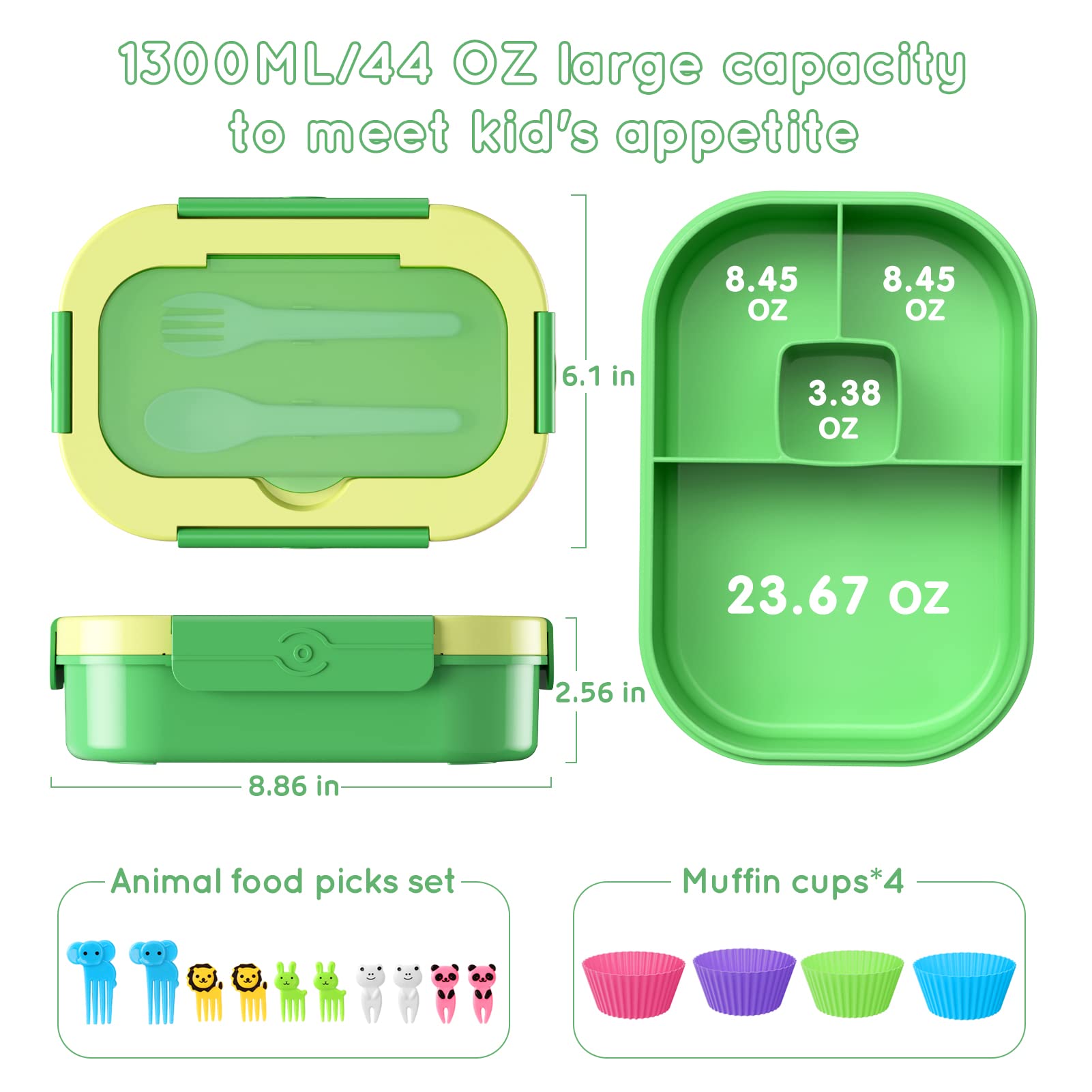 TIME4DEALS Bento microwave-safe base allows reheating without lid.