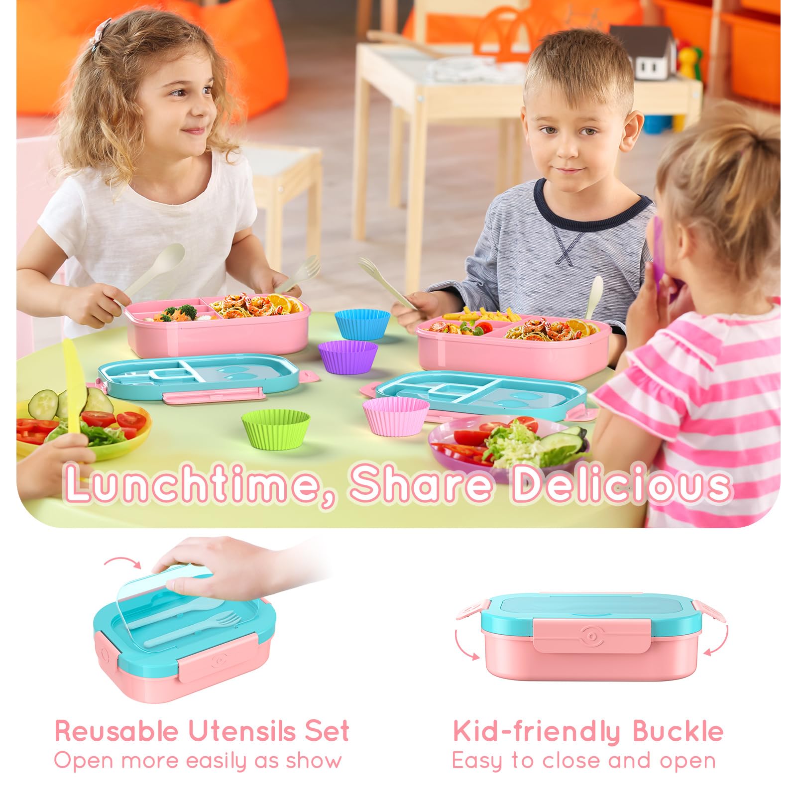 TIME4DEALS BPA-free lunch box for safe, everyday use by families