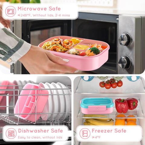 TIME4DEALS microwave-safe lunch box allows quick reheating (lid off)
