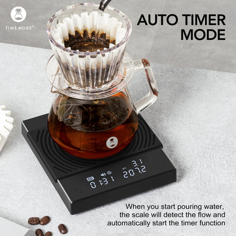 TIMEMORE Black Mirror Basic 2 hidden LED display for easy readability.