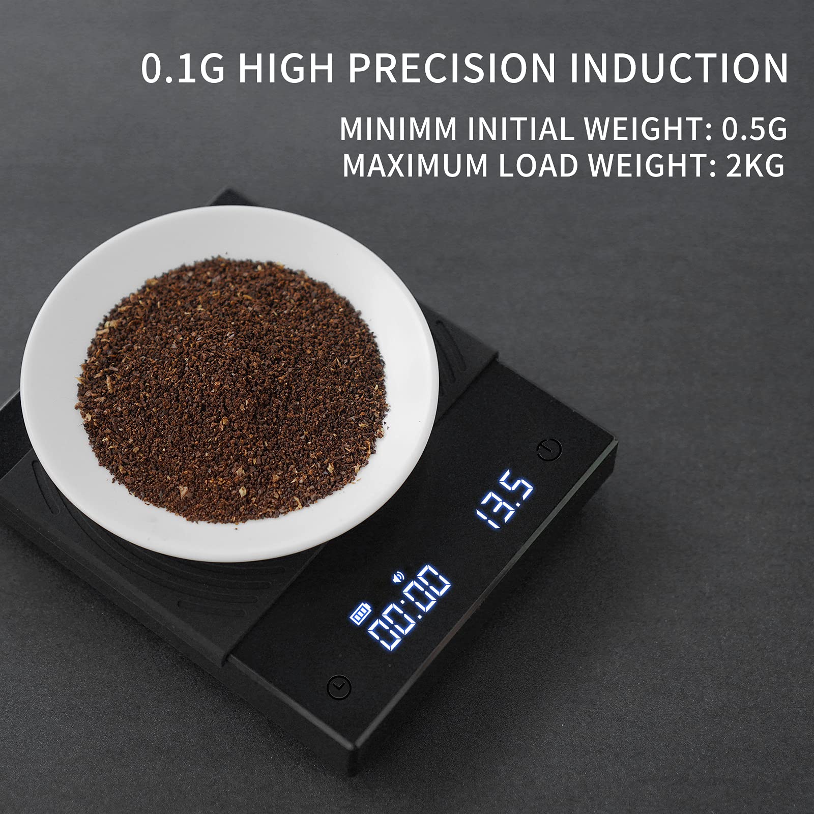 TIMEMORE Basic 2.0 hidden LED display for a clean counter look