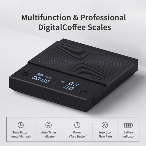 TIMEMORE Coffee Scale Basic 2.0 LCD display enables clear unit switching.