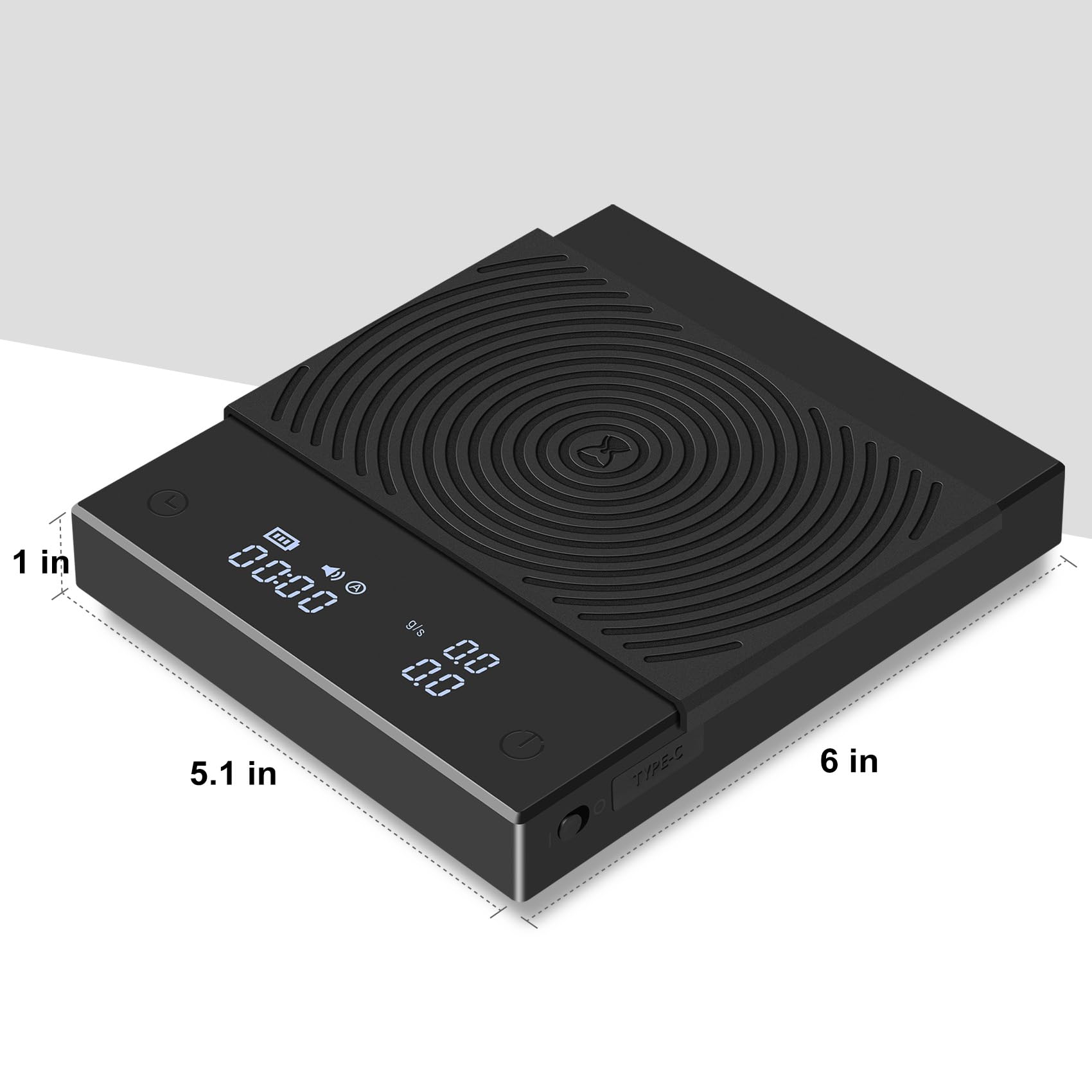 TIMEMORE Coffee Scale Basic 2.0 USB charging port with waterproof cover