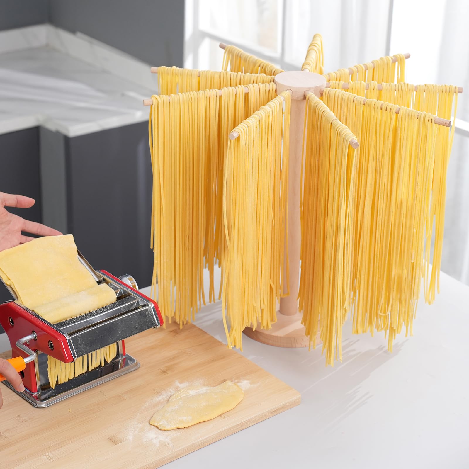 Tinada drying rack collapsible base keeps your kitchen tidy and stores flat after use.
