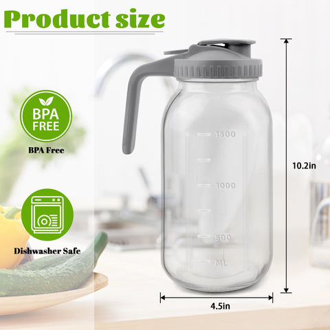 Tinaforld rotating lid glass pitcher for smooth, mess-free pouring.