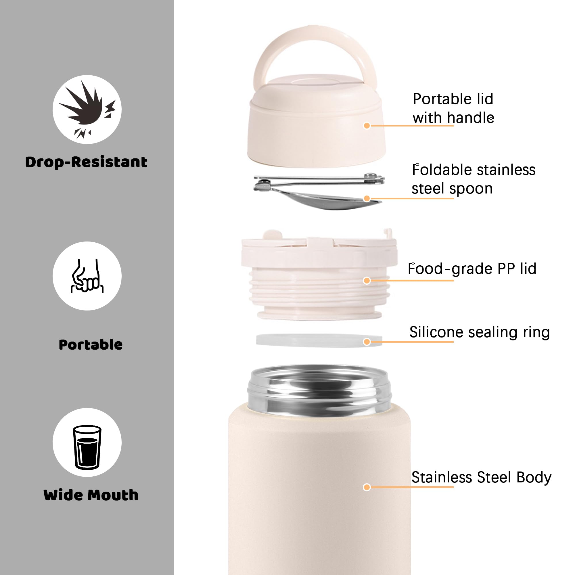 Tinaforld silicone-seal-leakproof-lid prevents spills in bags during commutes.