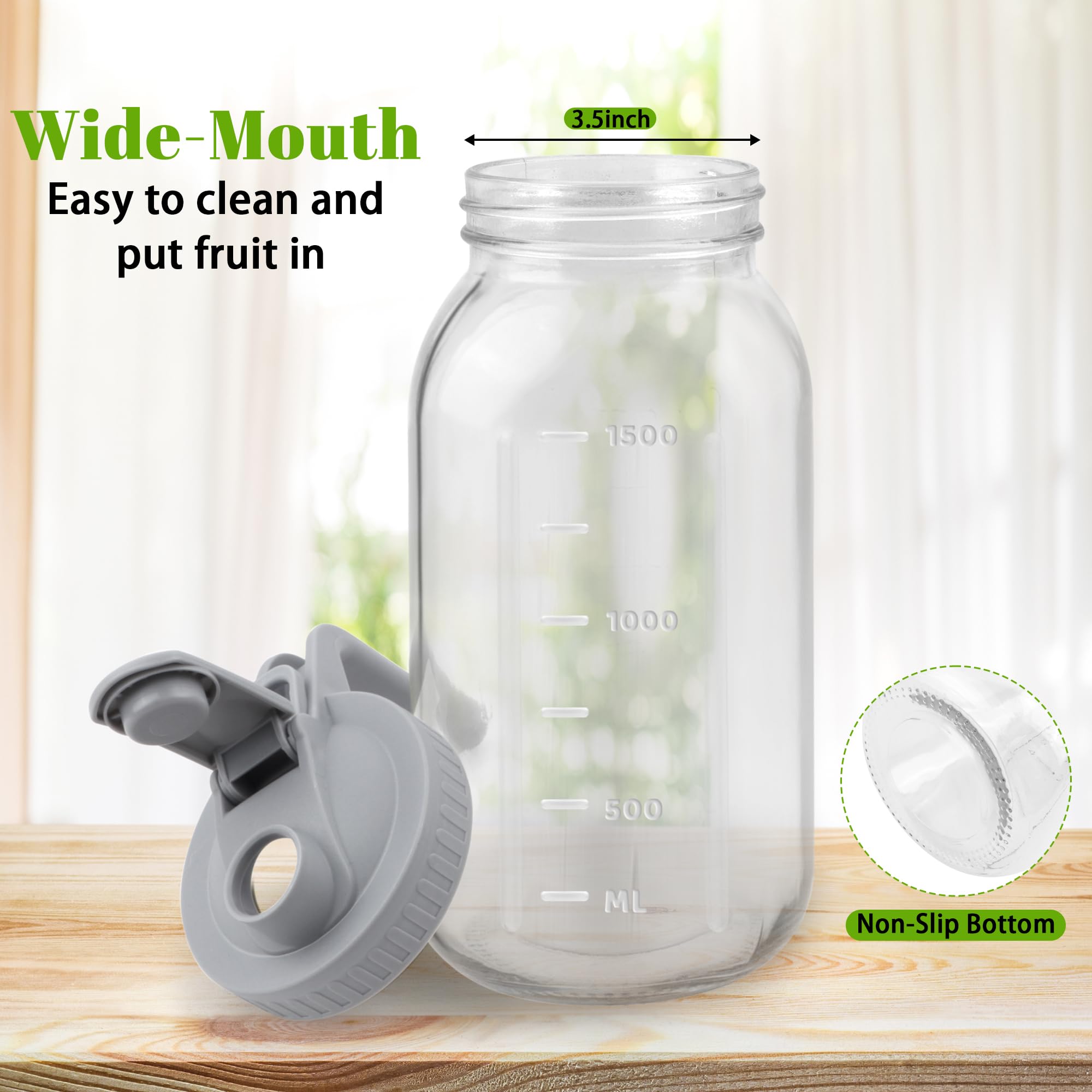 Tinaforld wide-mouth pitcher with pouring lid for easy refills and ice insertion.