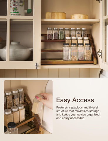 Tinamo spice organizer pantry shelves neatly store jars and seasonings