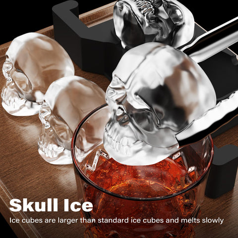 TINANA large clear skull ice balls keep drinks cool without quick dilution.