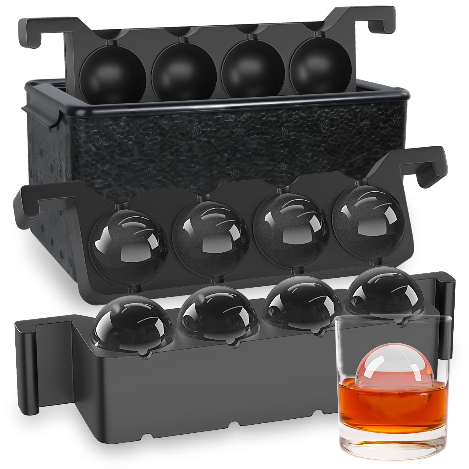 TINANA silicone ice tray releasing spheres smoothly for serving.