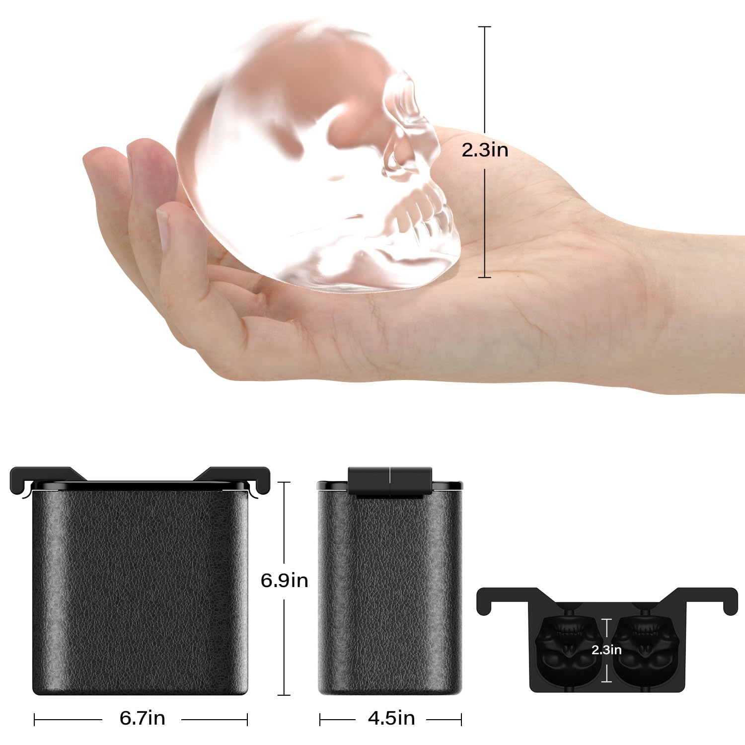 TINANA silicone ice tray releases smooth skull ice with minimal effort.
