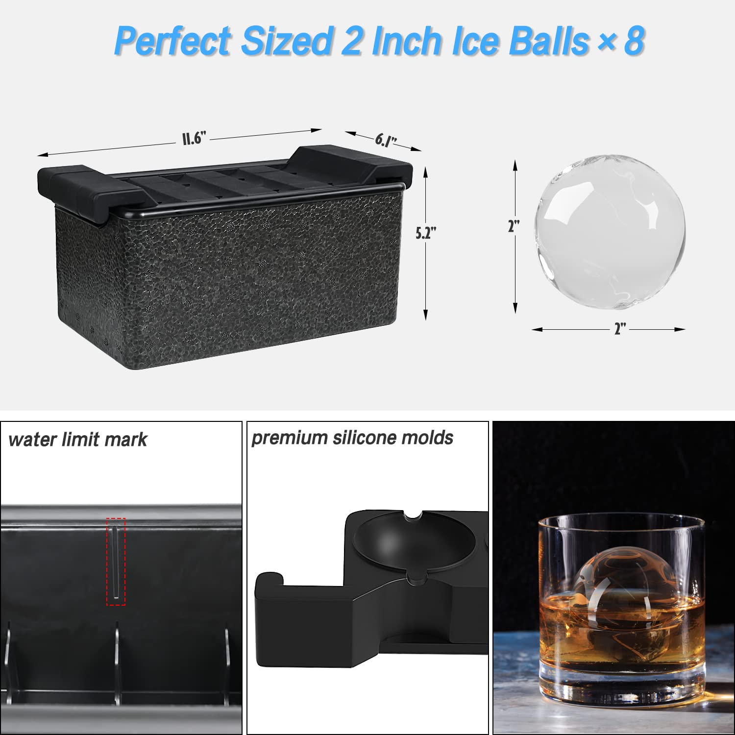 TINANA slow-melting ice balls preserve flavor in drinks.
