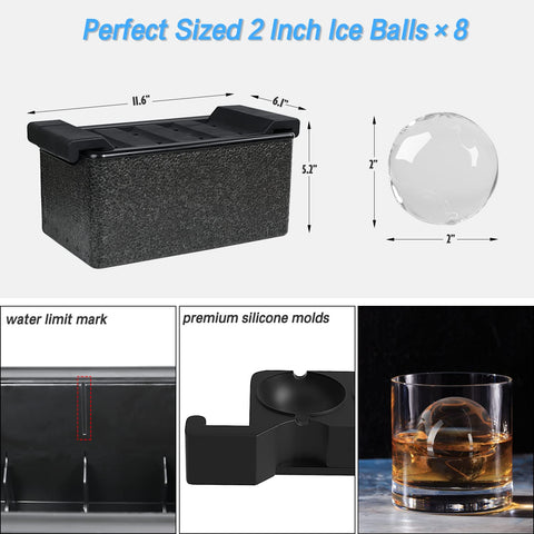 TINANA slow-melting ice balls preserve flavor in drinks.