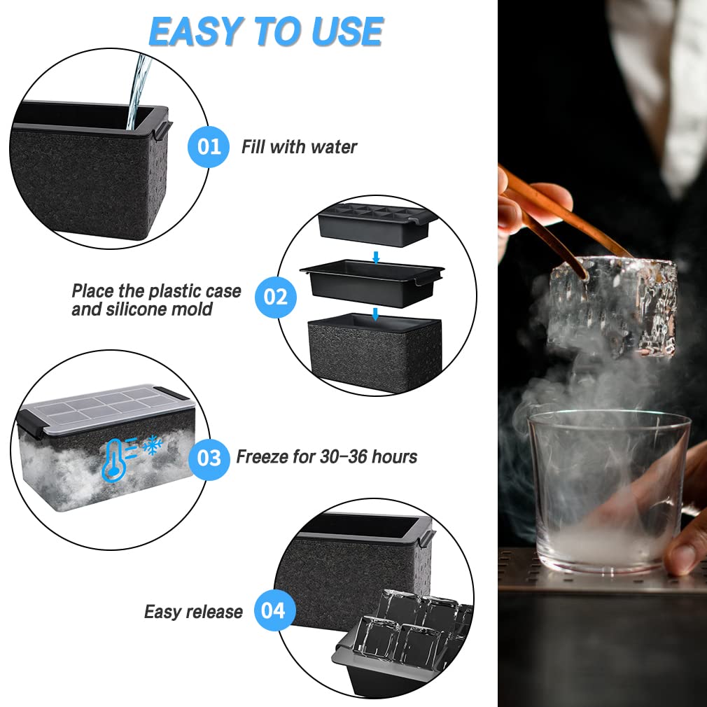 TINANA premium silicone tray facilitates easy release of ice cubes.