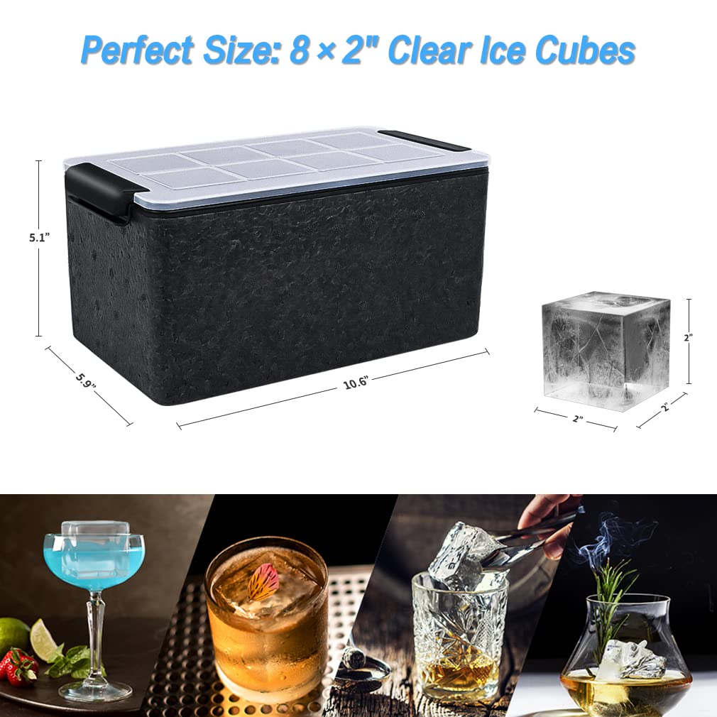 TINANA slow-melting ice cubes highlighted for bourbon and scotch enjoyment.