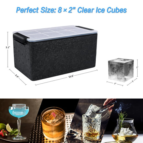 TINANA slow-melting ice cubes highlighted for bourbon and scotch enjoyment.
