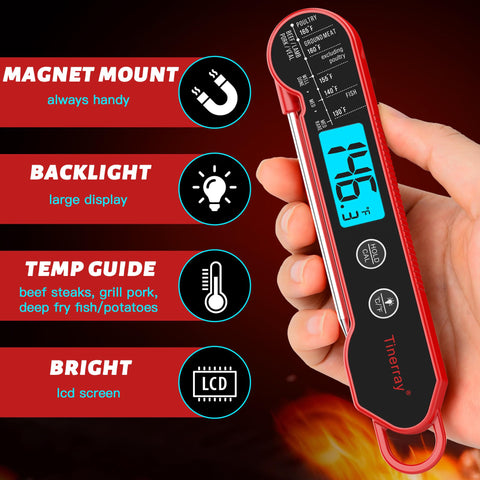 Tinerray IP67 waterproof thermometer withstands kitchen splashes.