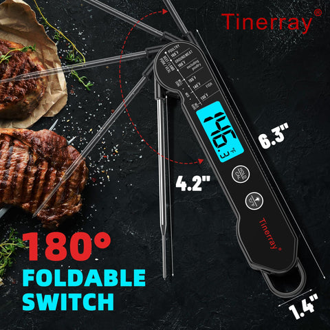 Tinerray digital meat thermometer IP67 waterproof for easy cleaning