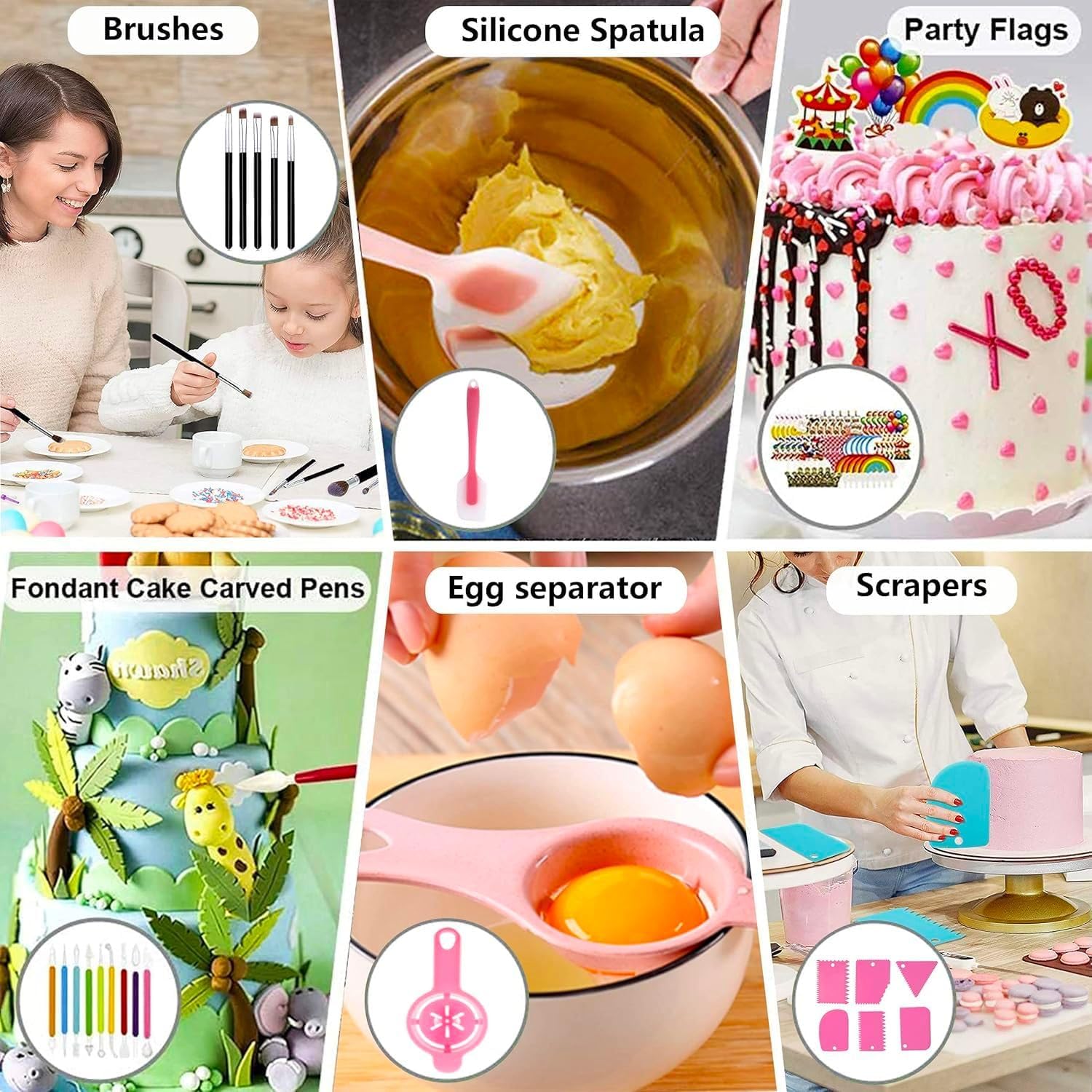 Tingjia cake flower nails and lifter for delicate details.