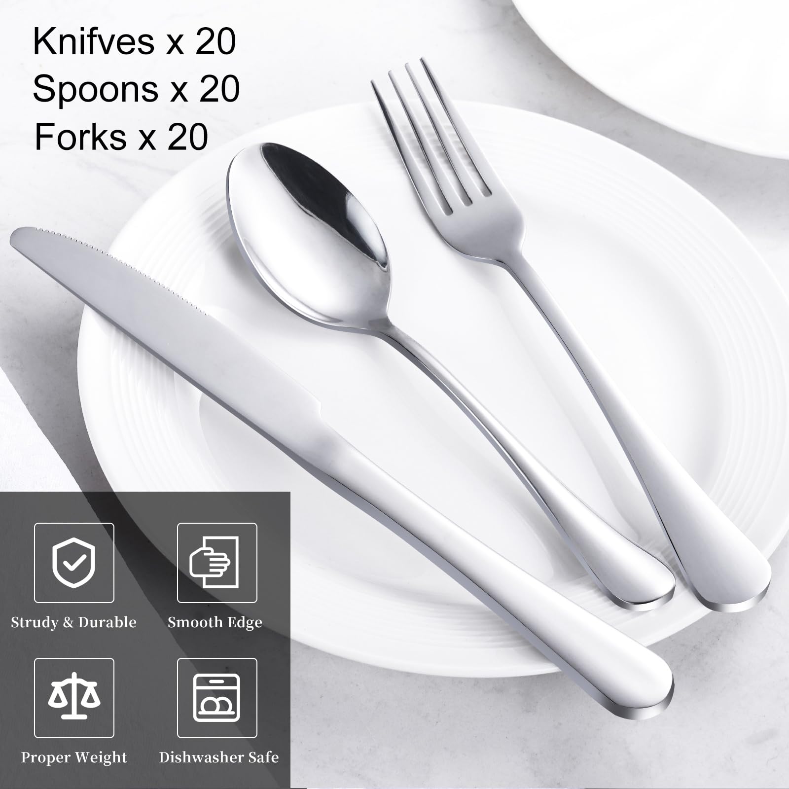 TININA knife close-up shows smooth edge for comfortable dining