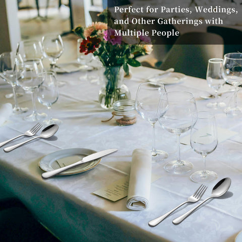TININA wedding dinner setup with silverware for upscale events