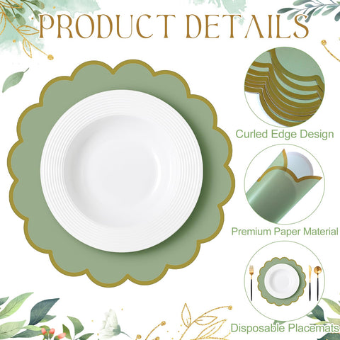 Tinlade sage green placemats on dining table for stylish setting