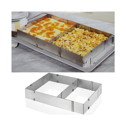TinLeJa adjustable rectangular mousse cake mold with scale for precise sizing