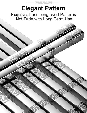 Tinmarda chopsticks square design improves grip and reduces rolling during meals.