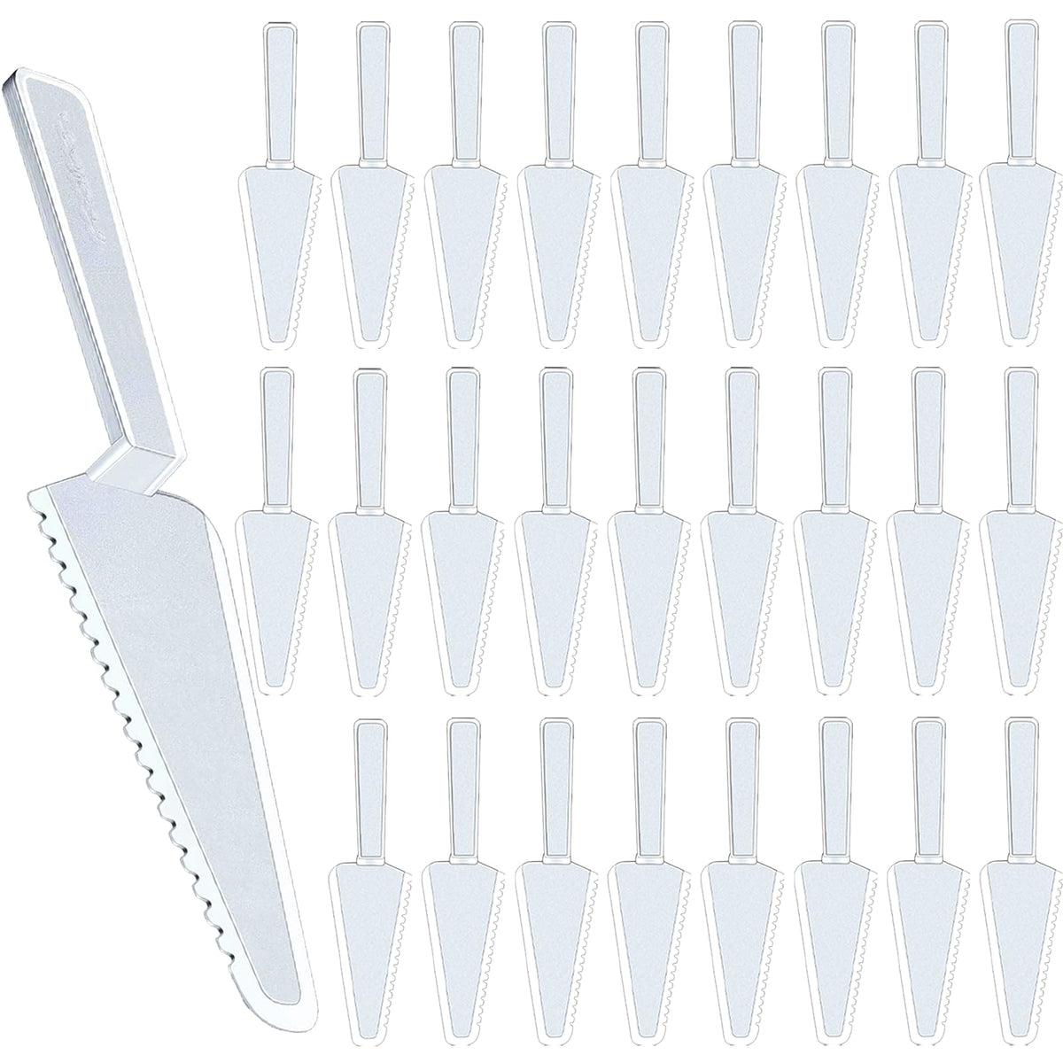 TINSKY 50pcs disposable cake cutters for quick party servings.