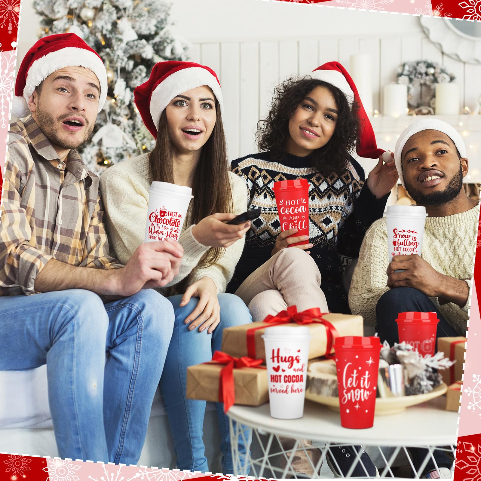 Tioncy bulk cups ideal for winter gatherings and gifts.