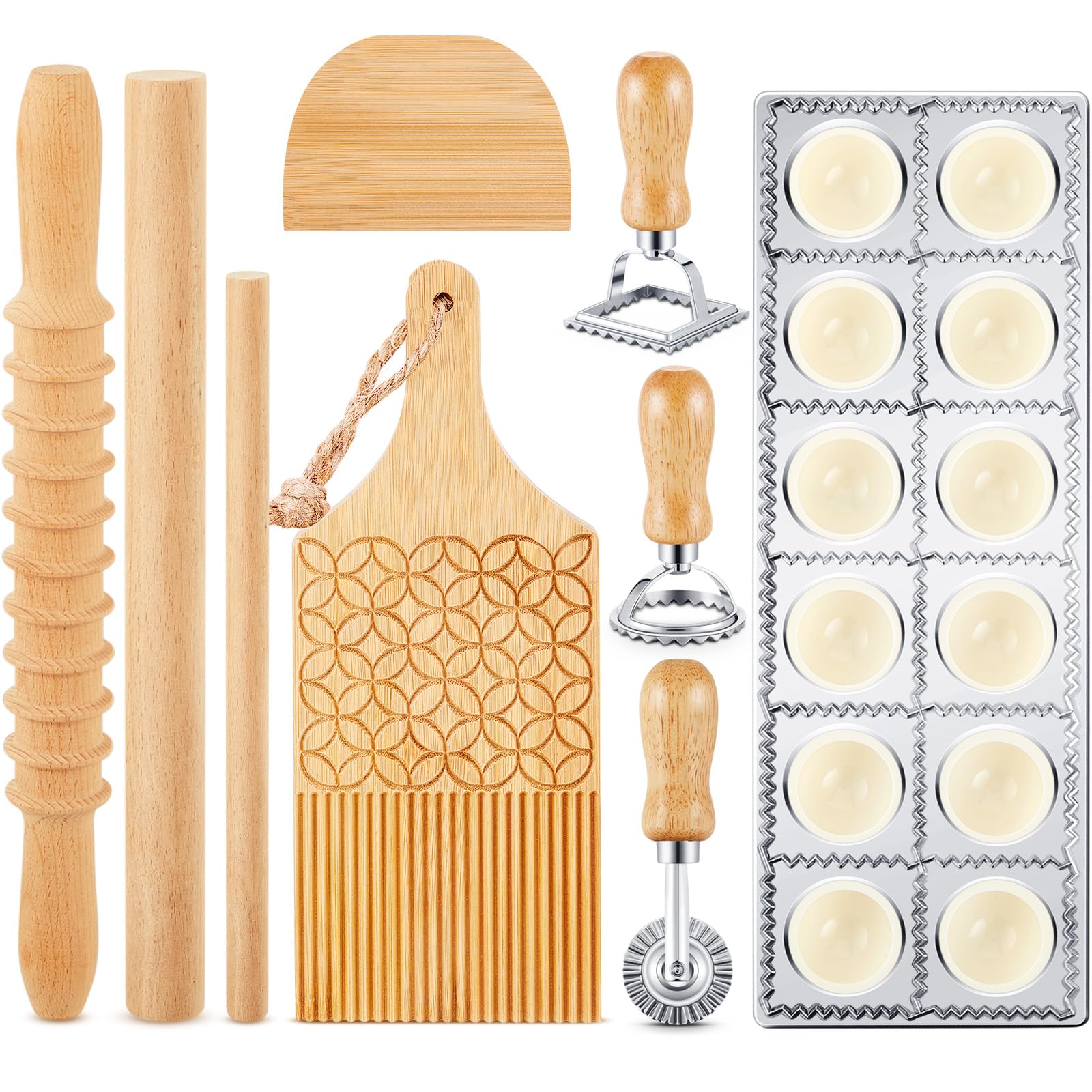 Tioncy ravioli press with 12-hole grid for homemade ravioli