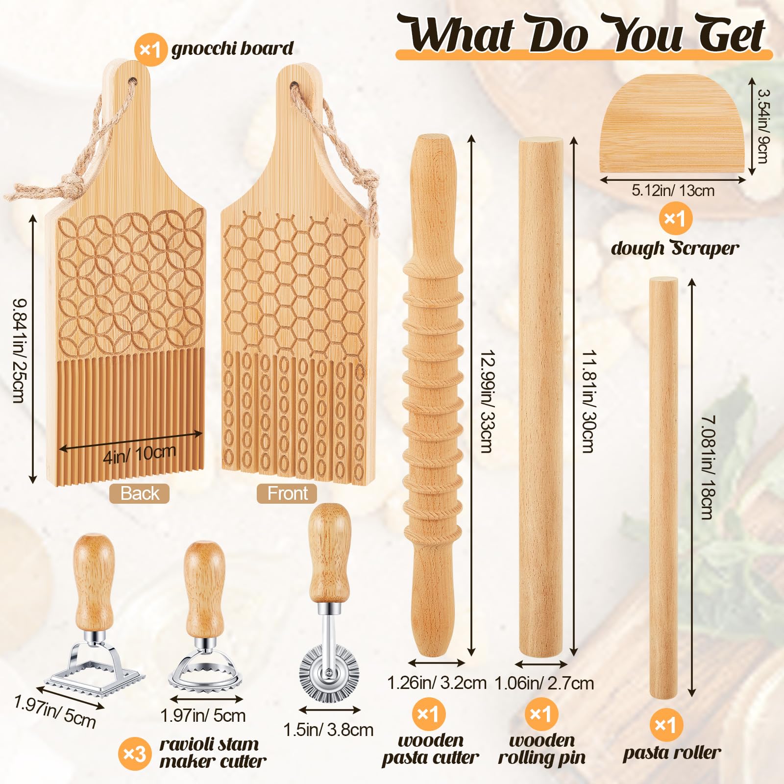 Tioncy wooden pasta cutter for clean, even pasta edges